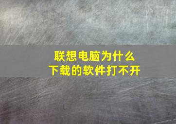 联想电脑为什么下载的软件打不开