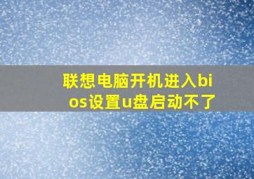 联想电脑开机进入bios设置u盘启动不了