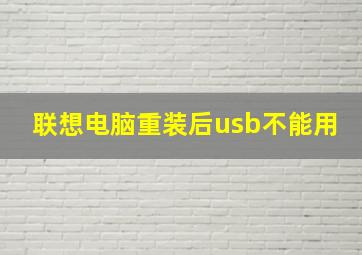 联想电脑重装后usb不能用