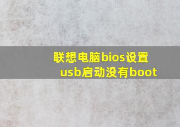 联想电脑bios设置usb启动没有boot