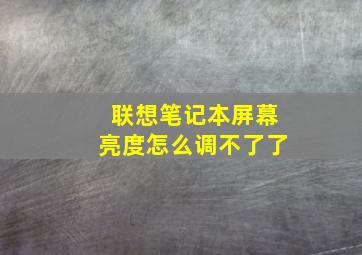 联想笔记本屏幕亮度怎么调不了了