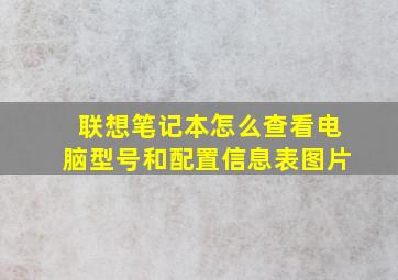 联想笔记本怎么查看电脑型号和配置信息表图片