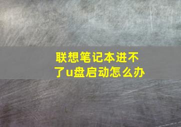 联想笔记本进不了u盘启动怎么办