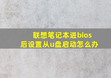 联想笔记本进bios后设置从u盘启动怎么办