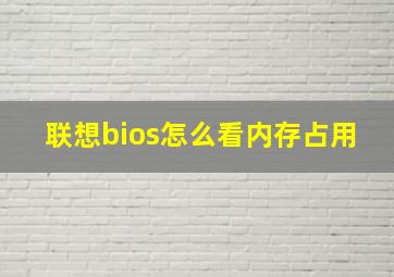 联想bios怎么看内存占用