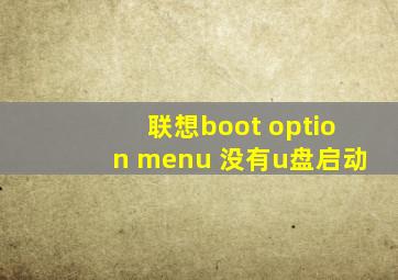 联想boot option menu 没有u盘启动