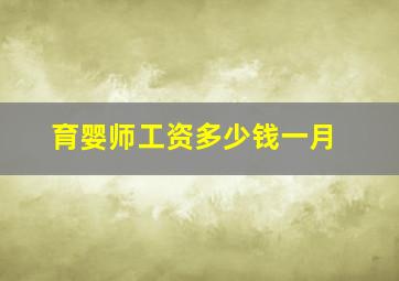 育婴师工资多少钱一月