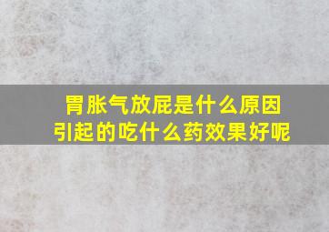 胃胀气放屁是什么原因引起的吃什么药效果好呢