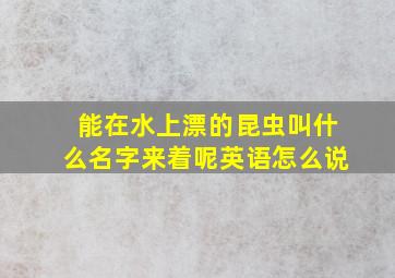 能在水上漂的昆虫叫什么名字来着呢英语怎么说