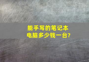 能手写的笔记本电脑多少钱一台?