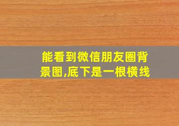 能看到微信朋友圈背景图,底下是一根横线