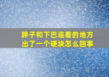 脖子和下巴连着的地方出了一个硬块怎么回事