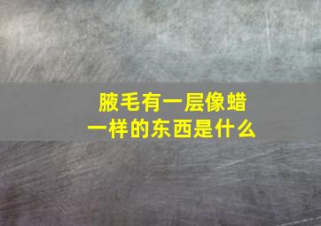 腋毛有一层像蜡一样的东西是什么