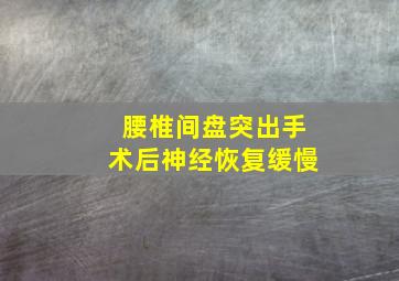 腰椎间盘突出手术后神经恢复缓慢