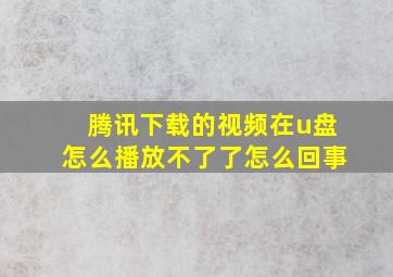 腾讯下载的视频在u盘怎么播放不了了怎么回事