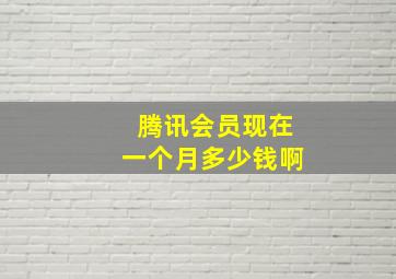 腾讯会员现在一个月多少钱啊