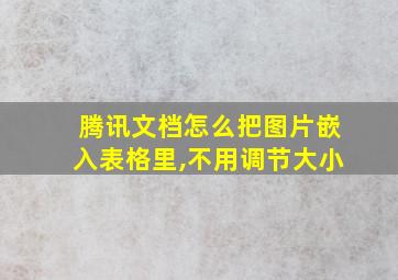 腾讯文档怎么把图片嵌入表格里,不用调节大小