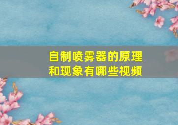 自制喷雾器的原理和现象有哪些视频