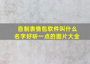 自制表情包软件叫什么名字好听一点的图片大全