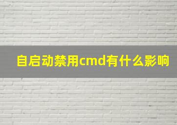 自启动禁用cmd有什么影响