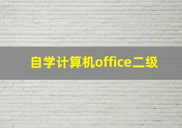 自学计算机office二级