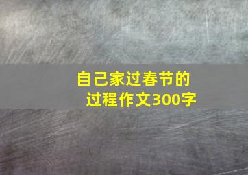 自己家过春节的过程作文300字