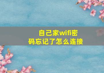 自己家wifi密码忘记了怎么连接