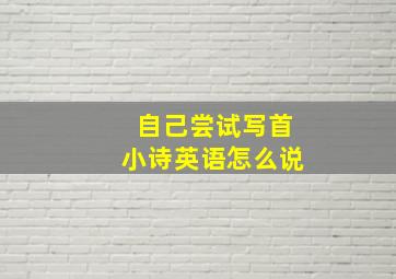 自己尝试写首小诗英语怎么说