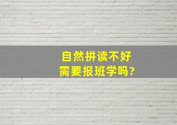 自然拼读不好需要报班学吗?