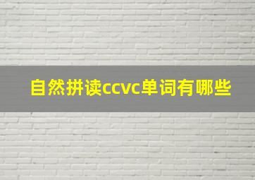 自然拼读ccvc单词有哪些