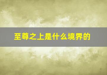 至尊之上是什么境界的