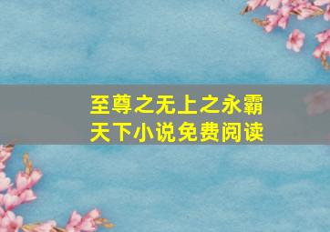 至尊之无上之永霸天下小说免费阅读