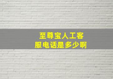 至尊宝人工客服电话是多少啊