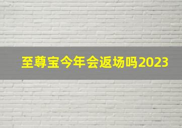 至尊宝今年会返场吗2023