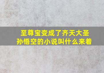 至尊宝变成了齐天大圣孙悟空的小说叫什么来着