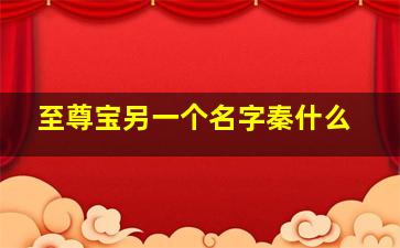 至尊宝另一个名字秦什么