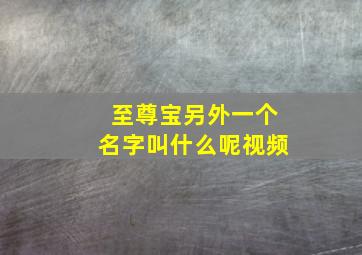 至尊宝另外一个名字叫什么呢视频