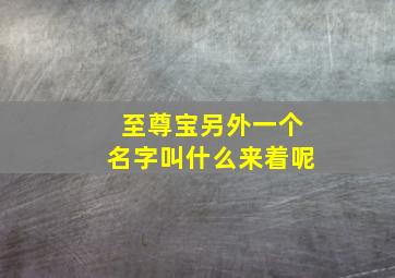 至尊宝另外一个名字叫什么来着呢