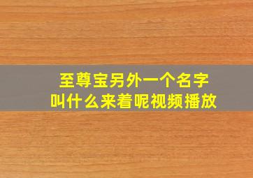 至尊宝另外一个名字叫什么来着呢视频播放