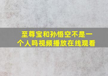 至尊宝和孙悟空不是一个人吗视频播放在线观看