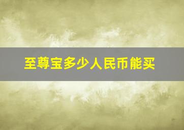 至尊宝多少人民币能买