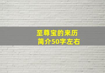 至尊宝的来历简介50字左右