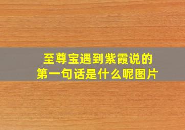 至尊宝遇到紫霞说的第一句话是什么呢图片