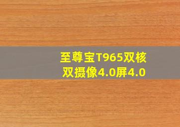 至尊宝T965双核双摄像4.0屏4.0