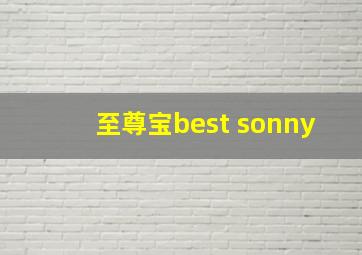 至尊宝best sonny