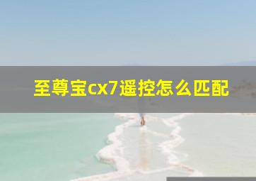 至尊宝cx7遥控怎么匹配