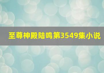 至尊神殿陆鸣第3549集小说