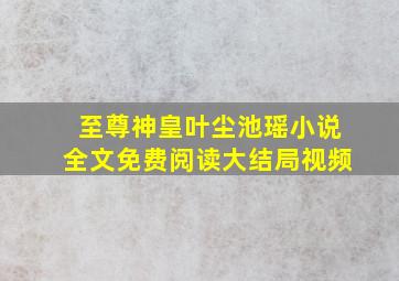 至尊神皇叶尘池瑶小说全文免费阅读大结局视频