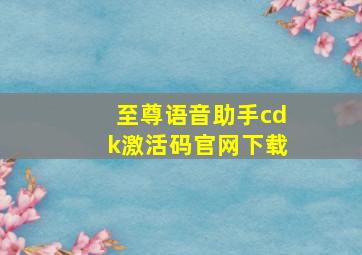 至尊语音助手cdk激活码官网下载