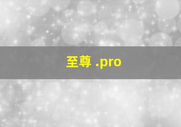 至尊 .pro